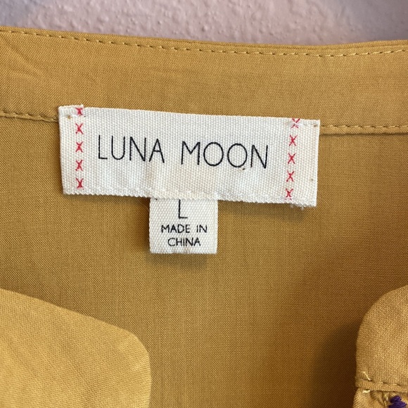 Luna Moon tunic with embroidery, size L, mustard color - Picture 5 of 8
